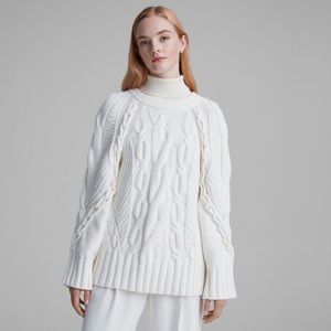 Oversized Cable Crew Sweater NWOT